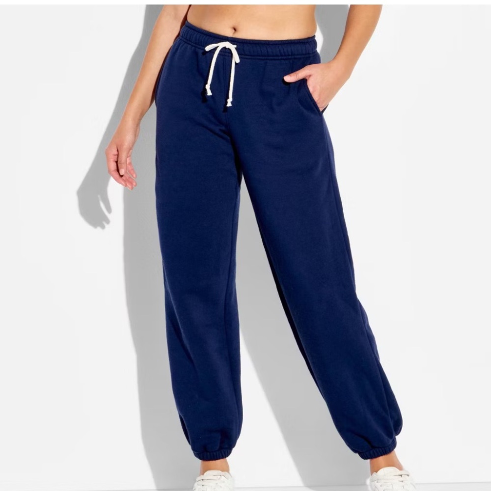 Women's Navy Drawstring Jogger Pants - Picture 5 of 6
